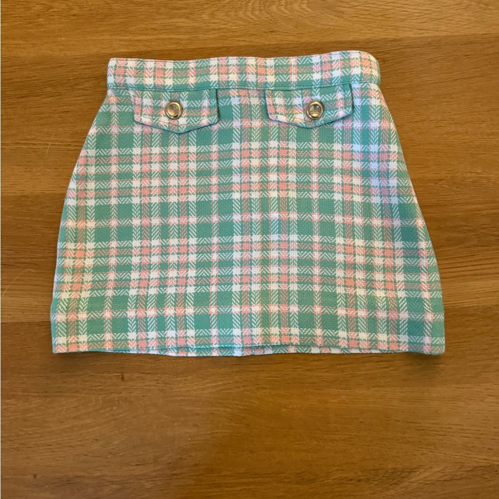 The Beaufort Bonnet Company Plaid Skirt in Green and Pink